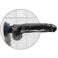 KING COCK - VIBRIERENDER DILDO MIT HODEN 23 CM SCHWARZ – Produktansicht 4