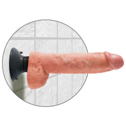 KING COCK - VIBRIERENDER DILDO MIT HODEN 25.5 CM NATÜRLICHE FARBE – Produktansicht 4