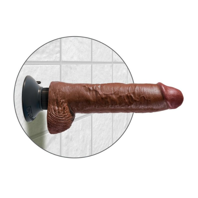 KING COCK - VIBRATORDILDO MIT HODEN 25.5 CM BRAUNE FARBE