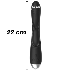 BLACK&SILVER - DJ. ADAM WIEDERAUFLADBARER SILIKON-KANINCHEN-STIMULATOR SCHWARZ – Produktansicht 8