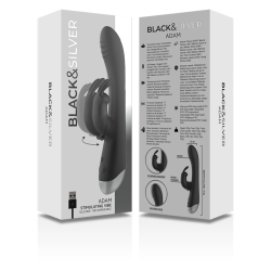 BLACK&SILVER - DJ. ADAM WIEDERAUFLADBARER SILIKON-KANINCHEN-STIMULATOR SCHWARZ – Produktansicht 10