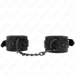 KINK - MIT DUNKLER SPITZE ÜBERZOGENE HANDGELENKMANSCHETTEN VERSTELLBAR SCHWARZ 19-26 CM – Produktansicht 2
