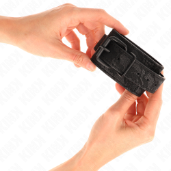 KINK - MIT DUNKLER SPITZE ÜBERZOGENE HANDGELENKMANSCHETTEN VERSTELLBAR SCHWARZ 19-26 CM – Produktansicht 4