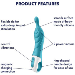 SATISFYER - AMAZING 2 ASPOT VIBRATOR TÜRKIS – Produktansicht 4