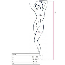 PASSION - WOMAN BS024 WEISSER BODYSTOCKING, EINE GRÖSSE – Produktansicht 2