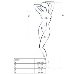 PASSION - WOMAN BS025 BODYSTOCKING WEISSER KLEIDSTIL EINE GRÖSSE – Produktansicht 2