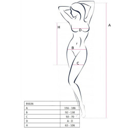 PASSION - WOMAN BS026 SCHWARZER KLEIDERSTIL BODYSTOCKING, EINE GRÖSSE – Produktansicht 2