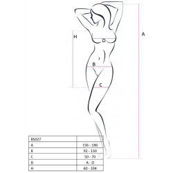 PASSION - WOMAN BS027 BODYSTOCKING WEISSER KLEIDSTIL EINE GRÖSSE – Produktansicht 2