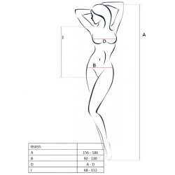 PASSION - WOMAN BS035 WEISSER BODYSTOCKING, EINE GRÖSSE – Produktansicht 2