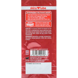SKINS – FRUCHTIGES, WASSERBASIERTES GLEITMITTEL ERDBEERE, EINZELDOSIERUNG 5 ML – Produktansicht 2