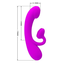 PRETTY LOVE - SINCERE SILIKON-KLITORALVIBRATOR UND SAUGER LILA – Produktansicht 5