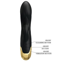 PRETTY LOVE - SCHWARZER WIEDERAUFLADBARER, VERGOLDETER LUXUSVIBRATOR – Produktansicht 3