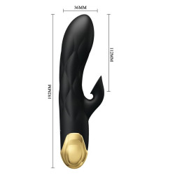 PRETTY LOVE - SCHWARZER WIEDERAUFLADBARER, VERGOLDETER LUXUSVIBRATOR – Produktansicht 4