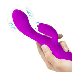PRETTY LOVE - GLORIA WIEDERAUFLADBARER KANINCHENVIBRATOR, WASSERDICHT, LILA – Produktansicht 9