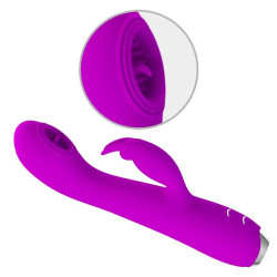 PRETTY LOVE - RACHEL WIEDERAUFLADBARER VIBRATOR MIT LILA SAUGNAPF – Produktansicht 4