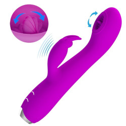 PRETTY LOVE - RACHEL WIEDERAUFLADBARER VIBRATOR MIT LILA SAUGNAPF – Produktansicht 5