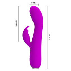 PRETTY LOVE - RACHEL WIEDERAUFLADBARER VIBRATOR MIT LILA SAUGNAPF – Produktansicht 7