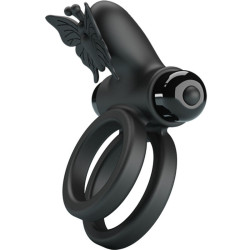 PRETTY LOVE - DOPPELVIBRIERRING MIT SCHWARZEM STIMULATOR – Produktansicht 5