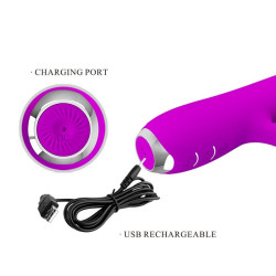 PRETTY LOVE - RACHEL WIEDERAUFLADBARER VIBRATOR MIT LILA SAUGNAPF – Produktansicht 8
