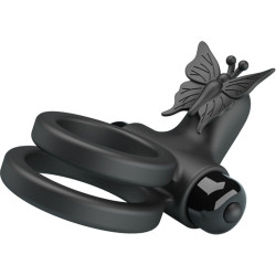 PRETTY LOVE - DOPPELVIBRIERRING MIT SCHWARZEM STIMULATOR – Produktansicht 6