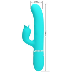 PRETTY LOVE - KANINCHENVIBRATOR MIT LECKENDEM AQUAGRÜN – Produktansicht 2