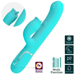 PRETTY LOVE - KANINCHENVIBRATOR MIT LECKENDEM AQUAGRÜN – Produktansicht 3