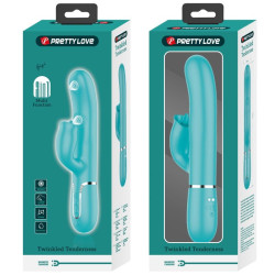 PRETTY LOVE - KANINCHENVIBRATOR MIT LECKENDEM AQUAGRÜN – Produktansicht 4