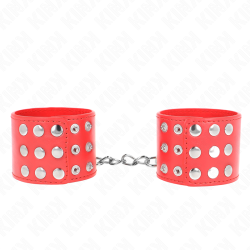 KINK - HANDGELENKFESSELN MIT DRUCKVERSCHLUSS ROT VERSTELLBAR 19-24 CM X 5,5 CM – Produktansicht 2
