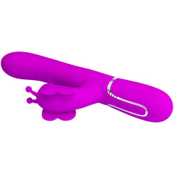 PRETTY LOVE - MULTIFUNKTIONS-KANINCHENVIBRATOR 4 IN 1 SCHMETTERLING FUCHSIA – Produktansicht 6