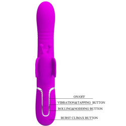 PRETTY LOVE - MULTIFUNKTIONS-KANINCHENVIBRATOR 4 IN 1 SCHMETTERLING FUCHSIA – Produktansicht 8