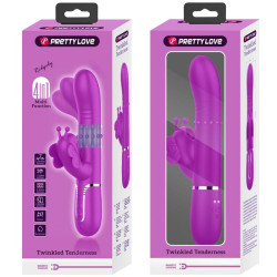 PRETTY LOVE - MULTIFUNKTIONS-KANINCHENVIBRATOR 4 IN 1 SCHMETTERLING FUCHSIA – Produktansicht 11