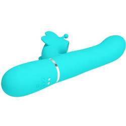 PRETTY LOVE - MULTIFUNKTIONS-KANINCHENVIBRATOR 4 IN 1 SCHMETTERLING AQUAGRÜN – Produktansicht 4