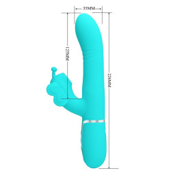 PRETTY LOVE - MULTIFUNKTIONS-KANINCHENVIBRATOR 4 IN 1 SCHMETTERLING AQUAGRÜN – Produktansicht 7