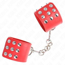 KINK - HANDGELENKFESSELN MIT DRUCKVERSCHLUSS ROT VERSTELLBAR 19-24 CM X 5,5 CM – Produktansicht 3