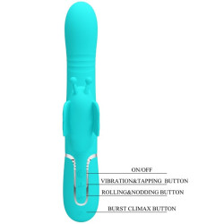 PRETTY LOVE - MULTIFUNKTIONS-KANINCHENVIBRATOR 4 IN 1 SCHMETTERLING AQUAGRÜN – Produktansicht 8