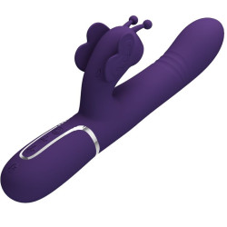 PRETTY LOVE - MULTIFUNKTIONS-KANINCHENVIBRATOR 4 IN 1 SCHMETTERLING LILA – Produktansicht 3