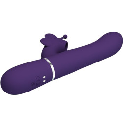 PRETTY LOVE - MULTIFUNKTIONS-KANINCHENVIBRATOR 4 IN 1 SCHMETTERLING LILA – Produktansicht 4