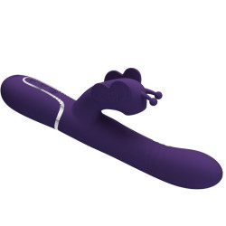 PRETTY LOVE - MULTIFUNKTIONS-KANINCHENVIBRATOR 4 IN 1 SCHMETTERLING LILA – Produktansicht 5