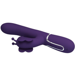 PRETTY LOVE - MULTIFUNKTIONS-KANINCHENVIBRATOR 4 IN 1 SCHMETTERLING LILA – Produktansicht 6