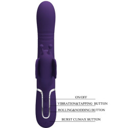 PRETTY LOVE - MULTIFUNKTIONS-KANINCHENVIBRATOR 4 IN 1 SCHMETTERLING LILA – Produktansicht 8