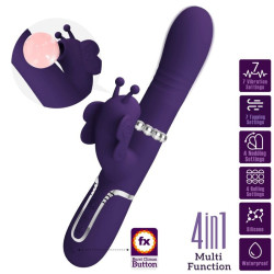 PRETTY LOVE - MULTIFUNKTIONS-KANINCHENVIBRATOR 4 IN 1 SCHMETTERLING LILA – Produktansicht 10