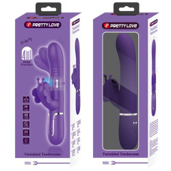 PRETTY LOVE - MULTIFUNKTIONS-KANINCHENVIBRATOR 4 IN 1 SCHMETTERLING LILA – Produktansicht 11