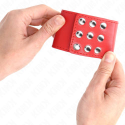 KINK - HANDGELENKFESSELN MIT DRUCKVERSCHLUSS ROT VERSTELLBAR 19-24 CM X 5,5 CM – Produktansicht 4