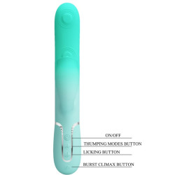 PRETTY LOVE - GIGI MULTIFUNKTIONS-RABBIT-VIBRATOR AQUAGRÜN – Produktansicht 8