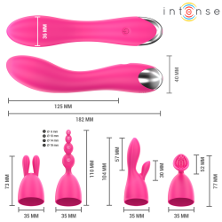 INTENSE - CHER VIBRATOR MIT 20 MUSTER UND AUSTAUSCHBAREN AUFSÄTZEN – Produktansicht 3