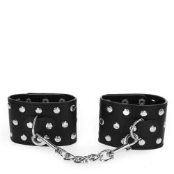 KINK - HANDGELENKFESSELN MIT DRUCKVERSCHLUSS VOLLER NIETEN SCHWARZ VERSTELLBAR 19-24 CM X 5,5 CM – Produktansicht 3