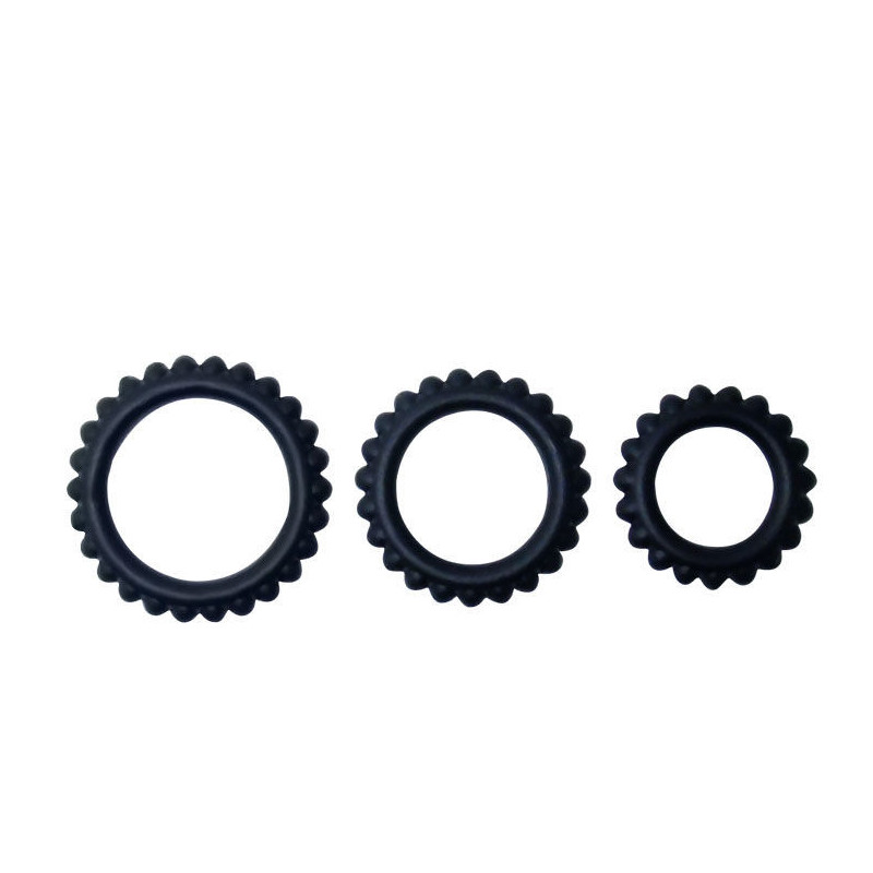 BAILE - TITAN SET 3STK COCKRING SCHWARZ 2.8 + 2.4 + 1.9 CM