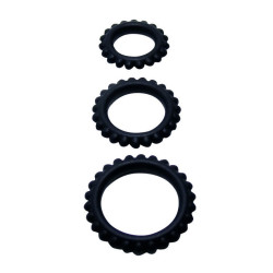 BAILE - TITAN SET 3STK COCKRING SCHWARZ 2.8 + 2.4 + 1.9 CM – Produktansicht 2
