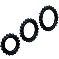 BAILE - TITAN SET 3STK COCKRING SCHWARZ 2.8 + 2.4 + 1.9 CM – Produktansicht 3