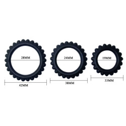 BAILE - TITAN SET 3STK COCKRING SCHWARZ 2.8 + 2.4 + 1.9 CM – Produktansicht 4